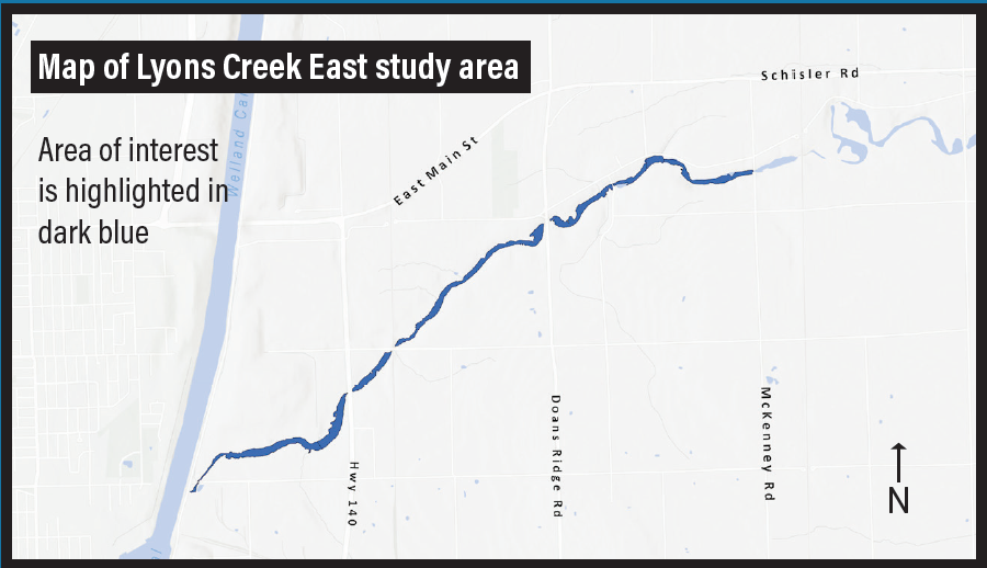 Map of Lyons Creek East study area